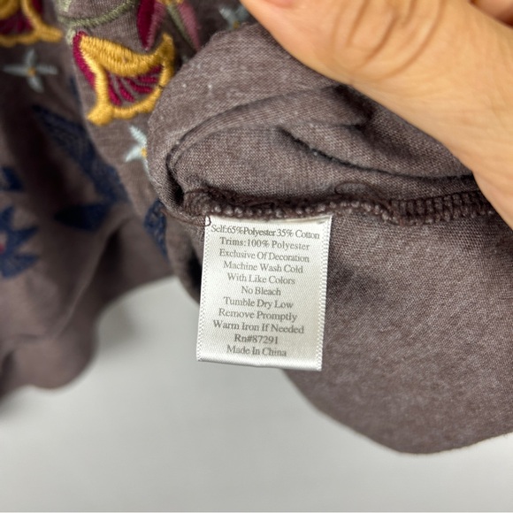 Johnny Was Blouse Womens Small Long Sleeve Scoop Neck Embroidered Tunic boho - Picture 5 of 8